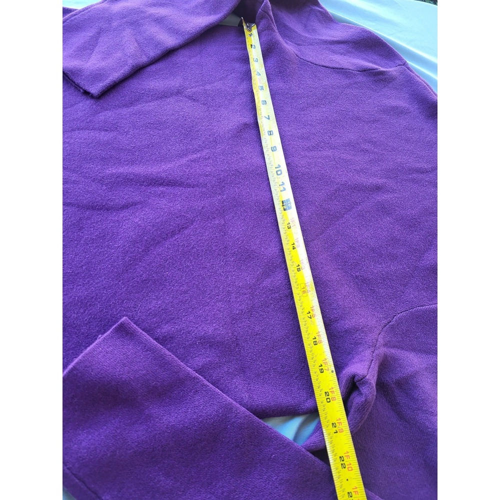 J. Jill Purple Solid Knit Mock Neck Long Sleeve Stretch Pullover Sweater M - Picture 7 of 7